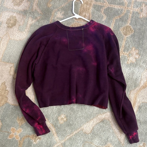 Aviator Nation Purple and Pink Tie-Dye Cropped Sweatshirt - Picture 3 of 3